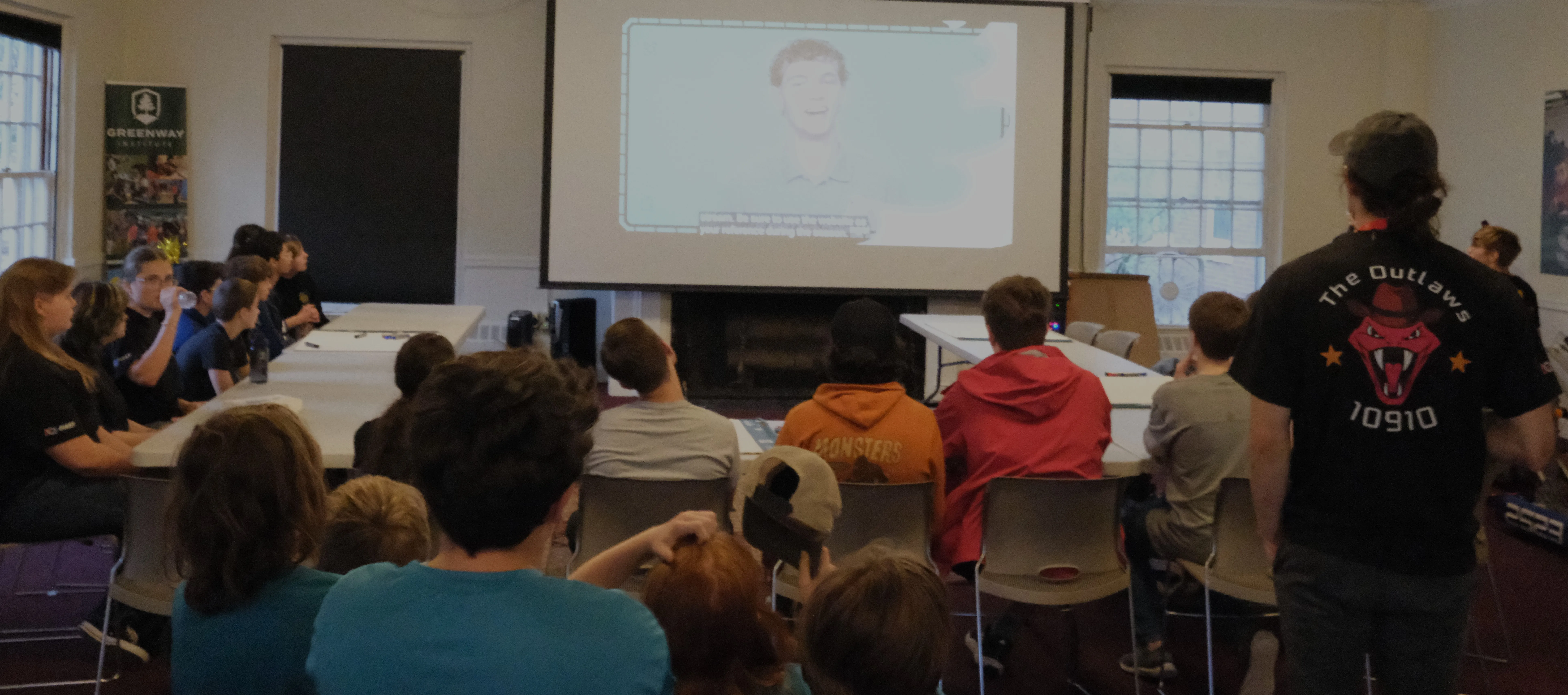 Student watching the release